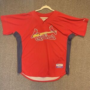 St. Louis Cardinals Majestic One Button Red XL Cool Base MLB Vintage